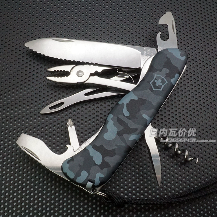 Swiss Army Knife Sea ngụy trang Model Hunter Captain Chính hãng 2018 Sản phẩm mới 0.8593.w942 dao găm quân đội Mỹ