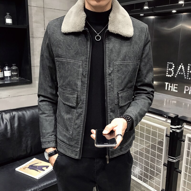 A D Hepburn lamb suede jacket male spring autumn season 2021 New trendy casual leather jacket men's jacket