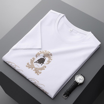 Light luxury short sleeve T-shirt men summer 2021 New Men Mens T-shirt China youth Xinjiang double mercerized cotton coat
