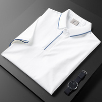 Highly recommended light business casual combed cotton dark button polo shirt fashion slim mens short sleeve t-shirt