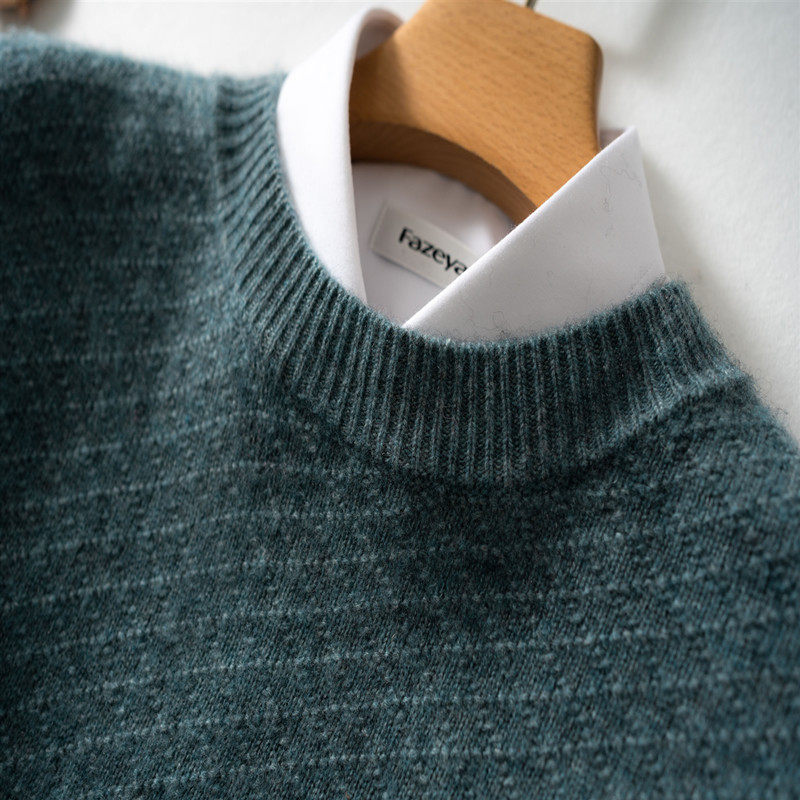 Imported 100% Australian sheep plush fur coat autumn winter thickened warm cashmere sweatshirt male round neckline cardiovert boomer