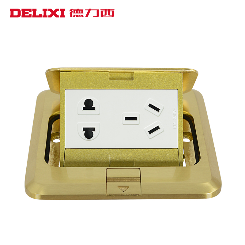 De Force West Ground Socket Concealed Full Copper Waterproof Ground Socket Home Five Holes Pop-up Floor Socket