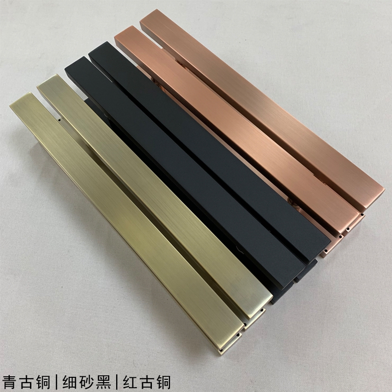 Glass door handle Stainless steel square tube frosted black red green bronze wood door handle Framed door armrest spot