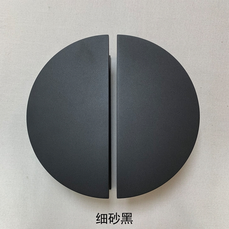 Tempered glass door handle Simple semicircular modern hotel handrail custom wooden door handle black spot