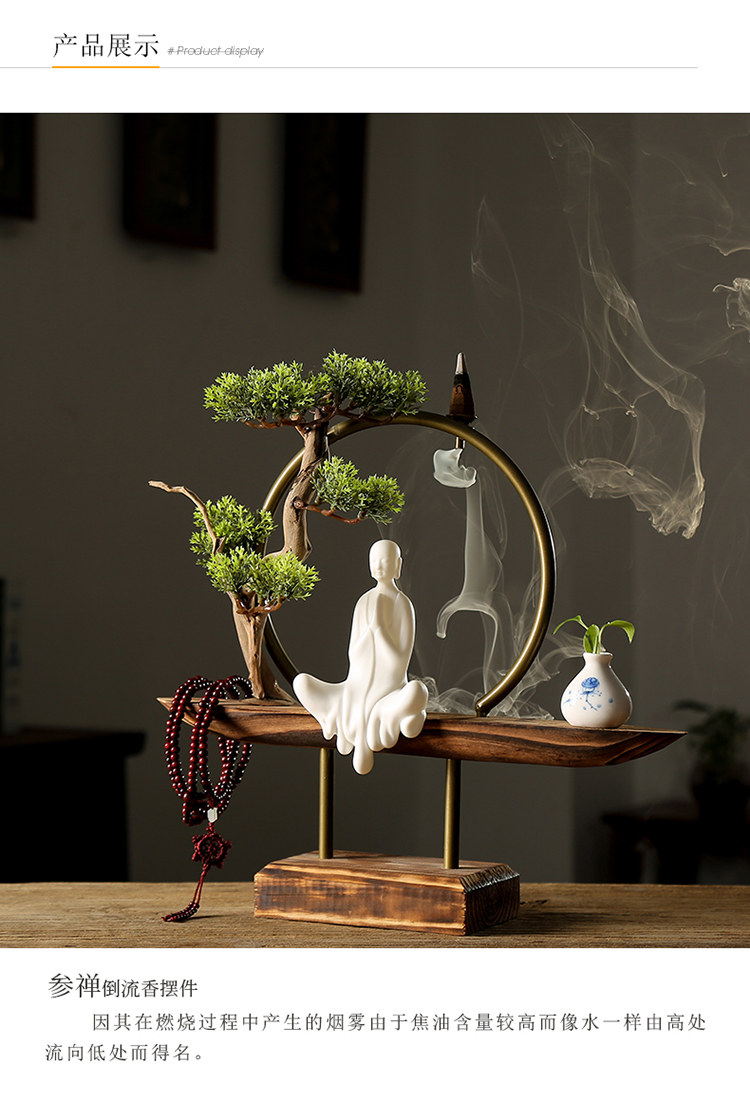 New Zen Trung Quốc Trang Trí Chảy Ngược Hương Burner Sáng Tạo Nội Thất Hiện Đại Phòng Khách Phòng Trà Bảng Lối Vào Văn Phòng Trang Trí