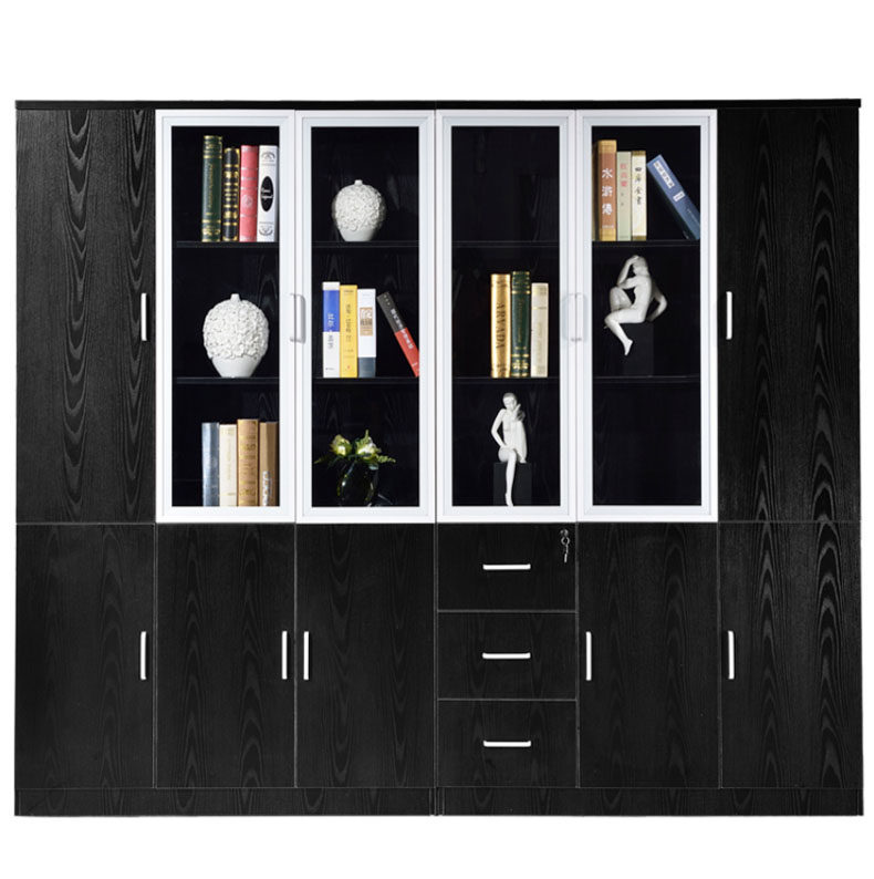 Times Ren Shanghai Office Furniture Furniture Plate information cabinet bookcase with drawers six-door glass door floor filing cabinet