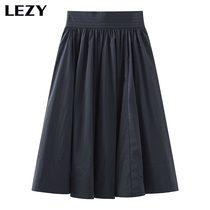 Lizi LEZY umbrella skirt retro temperament high waist slim pleated A skirt Hepburn pleated skirt women