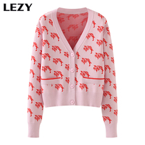 Lizi LEZY2021 year new vintage sweater cardigan women short sweater coat women spring and autumn coat