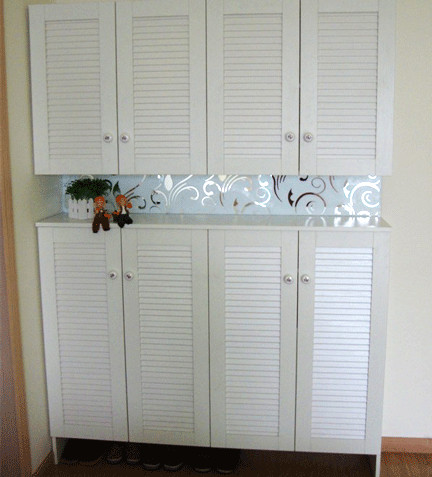 Burst Baking Lacquered Shoes Cabinet Custom Size Livingroom Genguan Cabinet Set As Louvre Door Wood Shoe Cabinet Hanging Cabinet Combination Cabinet