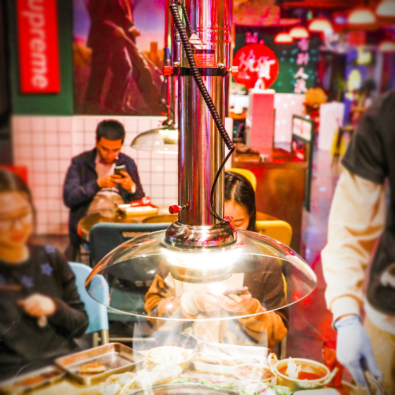 Barbecue smoke exhaust equipment Commercial glass telescopic pipe Barbecue smoking pipe Indoor exhaust system BARBECUE smoking machine