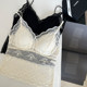 Customized by Ruoyu, purely layered water-soluble lace suspender with bra inner wear sexy base mid-length underwear