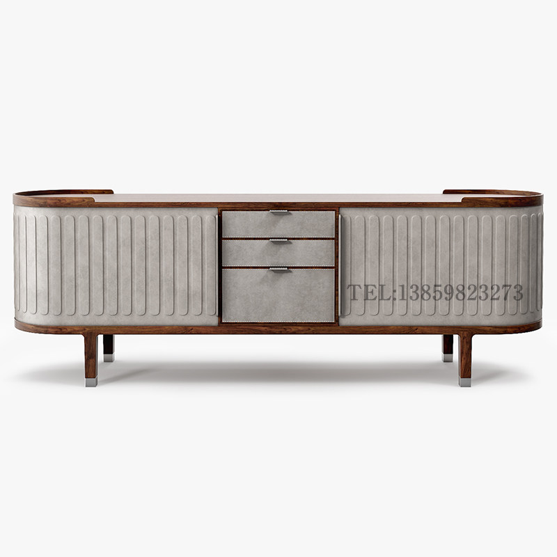 Italian design creative villa solid wood TV cabinet post-modern light luxury model room high-end club porch cabinet customization