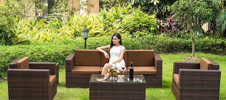 Teng hẻo lánh chuẩn bị ngoài trời sân vườn nội thất bàn ghế sofa kết hợp của các câu lạc bộ vui chơi giải trí ngoài trời sofa ban công giả mây - Ghế sô pha ghế sopha