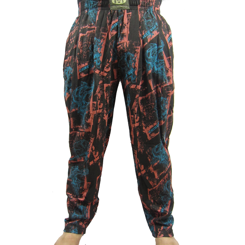 Gao Hui Men's Fitness pants bodybuilding flower pants fitness flower pants fitness training trousers plus fat pants