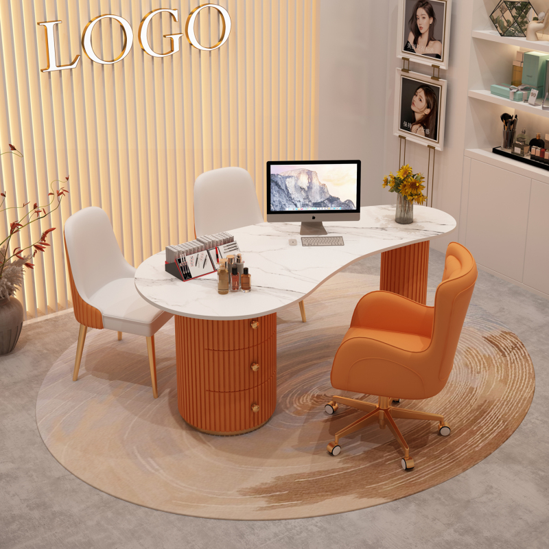 Beauty Salon Light Luxury Medical Beauty Consultation Table, Meeting Room Office Desk, Clinic Table, Simple Modern Desk, Computer Desk Combination
