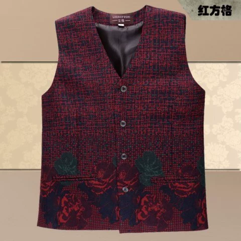 Áo vest cho phụ nữ trung niên và người già mùa xuân và mùa thu mặc áo mỏng cho mẹ mặc áo vest cotton bên ngoài - Áo vest