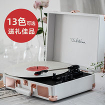 Didatime Flowing time LP vinyl record player Gramophone Retro living room European-style record player Bluetooth gift