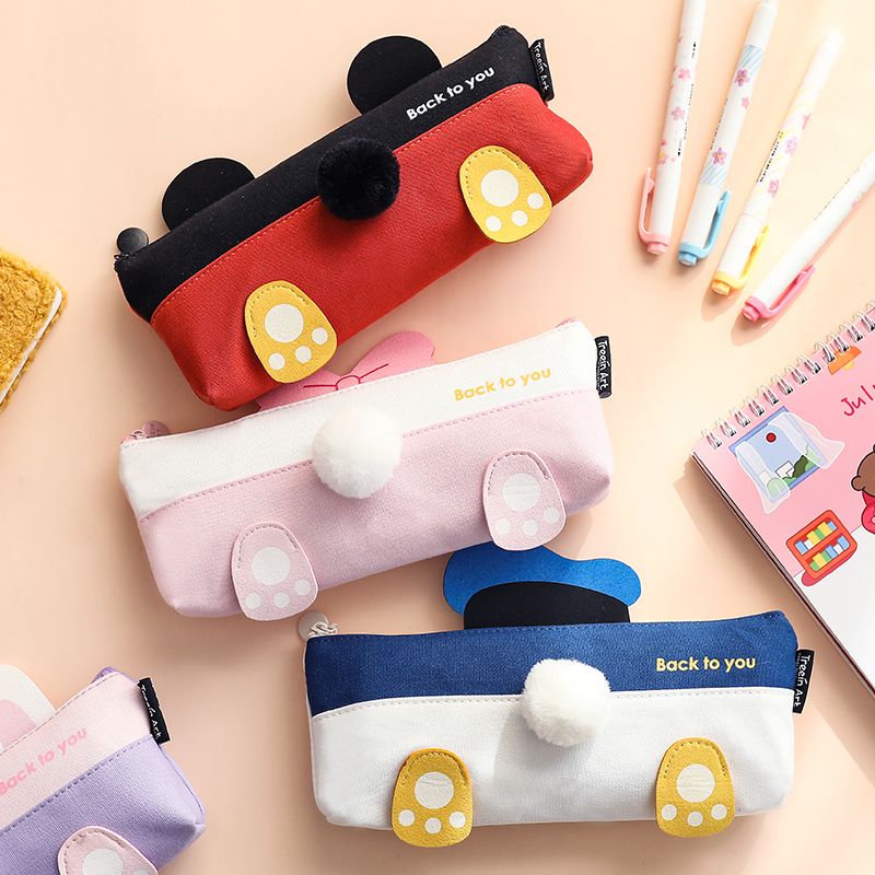 Cute bag creative pen bag in Japanese students girls high value large capacity stationery bag pencil box