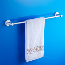 Punch-free towel rack bathroom space aluminum bath towel rack toilet towel hanger extended single pole double towel bar