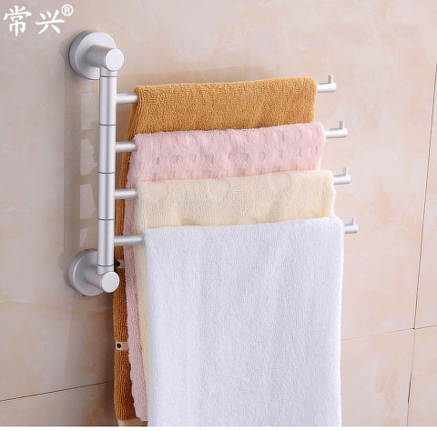 Changxing space aluminum towel rack rotatable solid movable towel bar movable bar bathroom towel rack