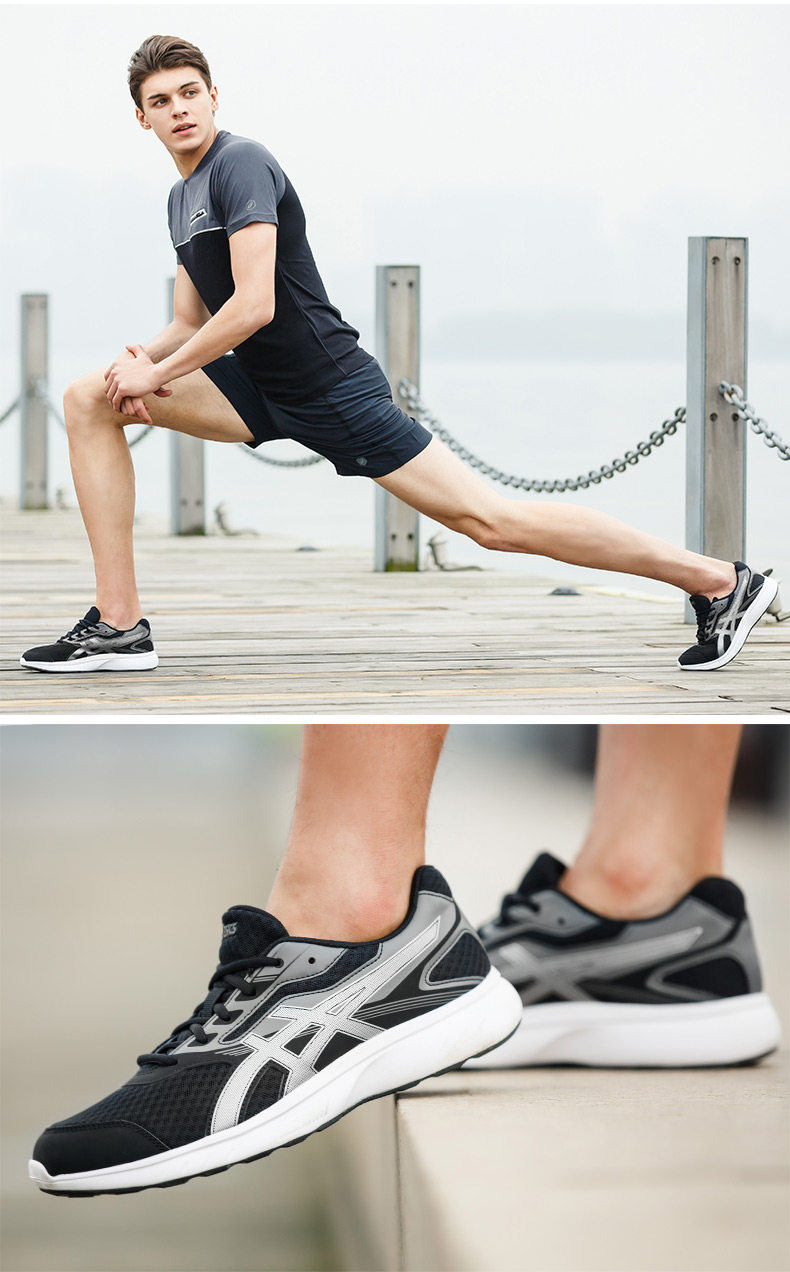 ASICS Asics giày giày chạy đệm giày nam Stormer T741N-9093 giày nữ thể thao