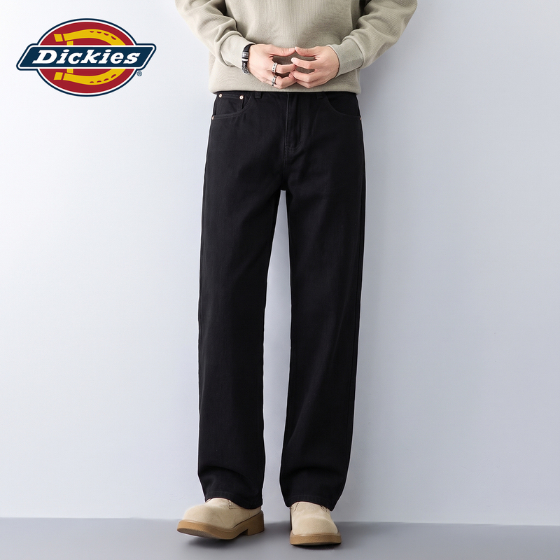 Dickies High-End Pure Cotton Black Straight-Leg Jeans for Men 2026 New Style Loose Casual Washed Pants Dickies High-End Pure Cotton Black Straight-Leg Jeans for Men 2026 New Style Loose Casual Washed Pants