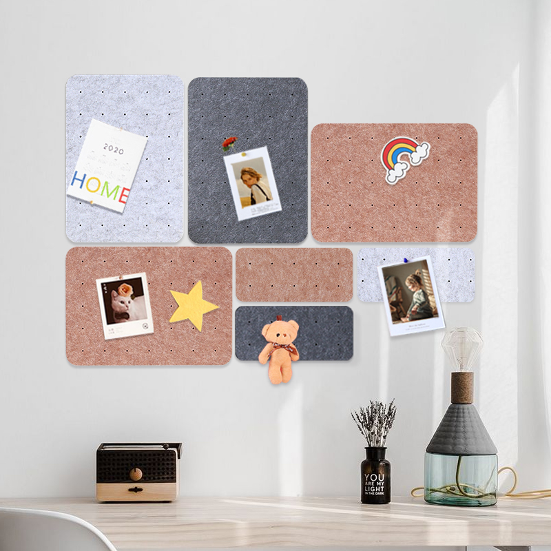Creative Anti-Bump Wall Sticter Solid Felt Message Board Background Board Hanging Wall Work Display Board Home Nursery Color