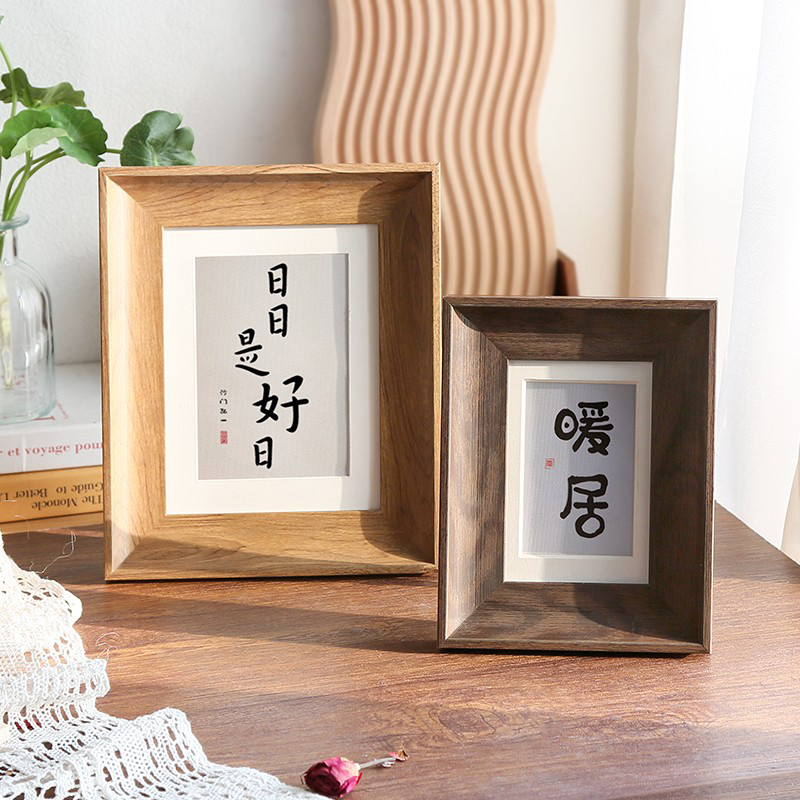 Minimalist imitation wood style American pendulum table photo frame 7 inch 8 inch 6 inch A4 hanging wall 16K frame set to make B5 like frame custom 10