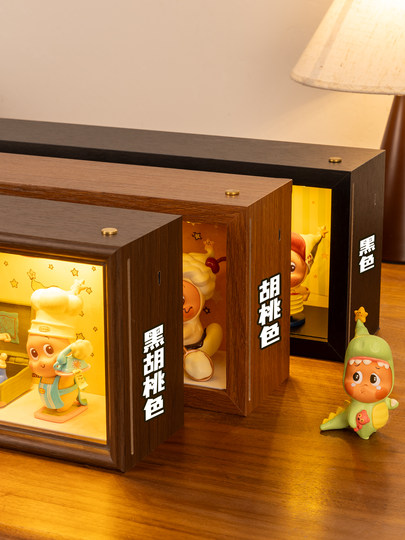 Suitable for Bubble Mart star blind box storage box hand-made three-dimensional photo frame display rack glass pull-out dust-proof frame