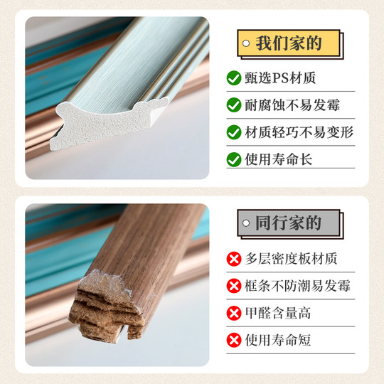 Scandinavian Simple Wide-Edge Photo Frame European-Style Oil Painting Calligraphy Handmade DIY Picture Frame Text Calligraphy Decorative Ornaments