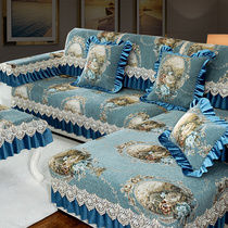 Chenille sofa cushion European non-slip summer plush sofa cushion thickened sofa cover custom-made all-inclusive Nordic