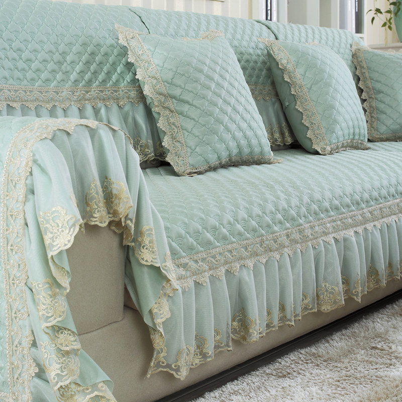 Four Seasons Universal Ice Silk Sofa Cushion Fabric Seat Cushion Custom Summer Thickened Non-slip European Sofa Cover Towel All Inclusive