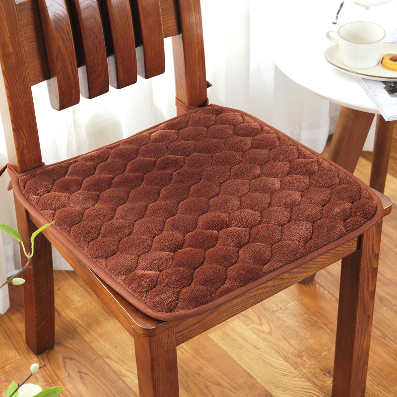 Winter Thickened Plush Non-slip Dining Chair Cushion Students Cushion Office Internet Café Cushion Thin Seat Cushion Computer Chair Cushion
