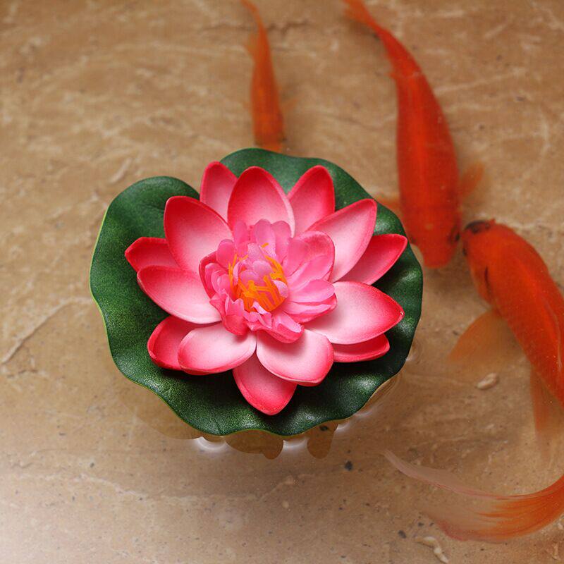 Simulation Resin Fake Mountain Floating Adornment Emulation Lotus Water Coconut Tree Fake Lotus Flower Filter Pump Lengthened Tube