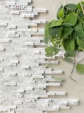 Самоклеющаяся белая мраморная трехмерная мозаика на стену