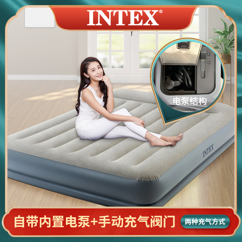 intex inflatable mattress single double economy floor mattress bed home bedroom wear-resistant simple air mattress