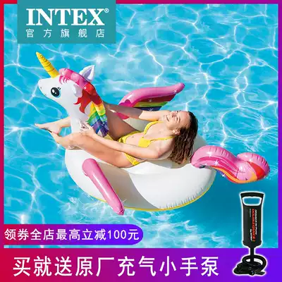intex children adult water floating bed inflatable Mount toy swimming ring unicorn floating pool Flamingo