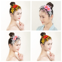 New dance headdress large Yangko square stage headdress classical dance modern Dai folk dance performance headdress for women