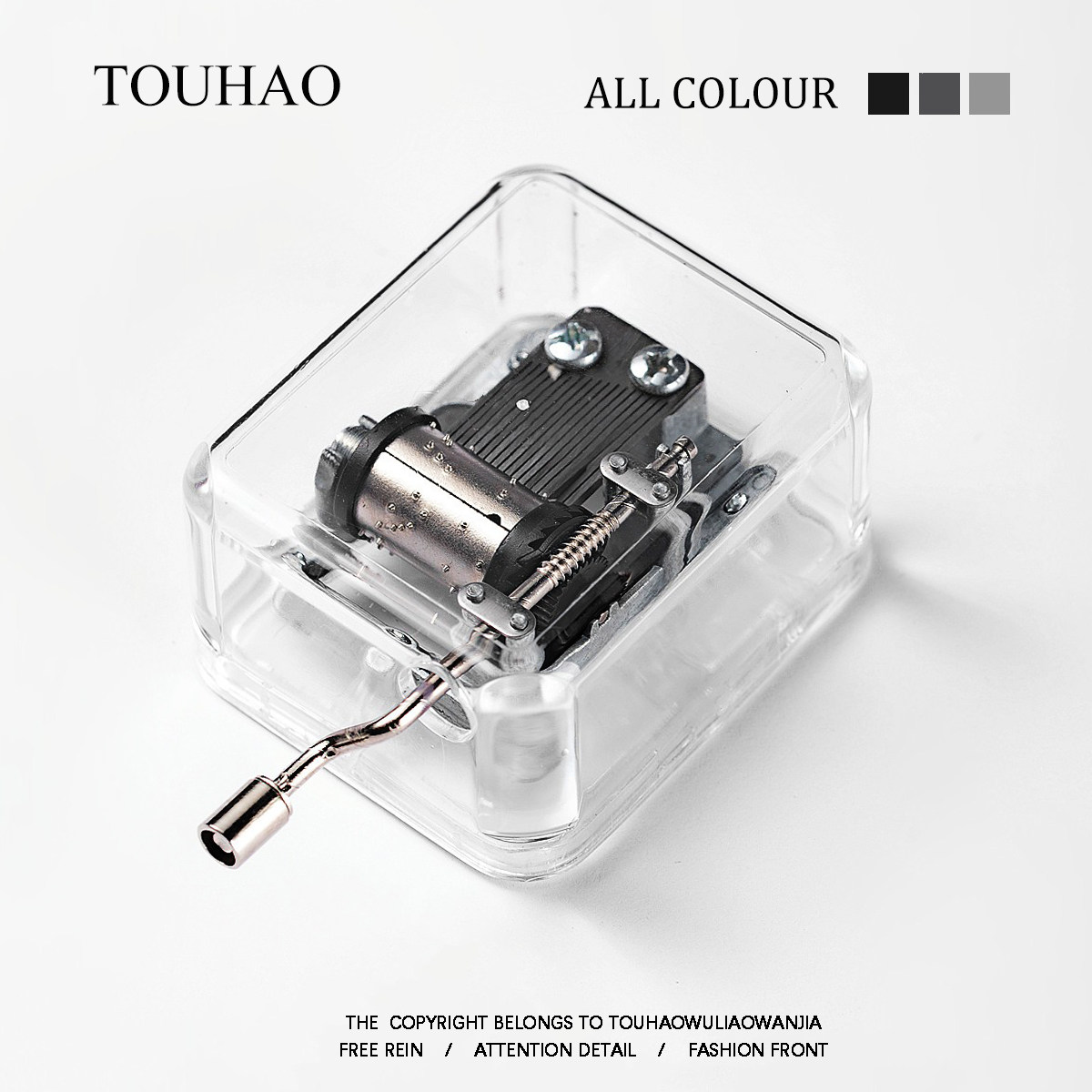Top Home Bored to Play Sky City's City Hand Music Box Transparent Eight Soundbox Creative Birthday Gift-Taobao