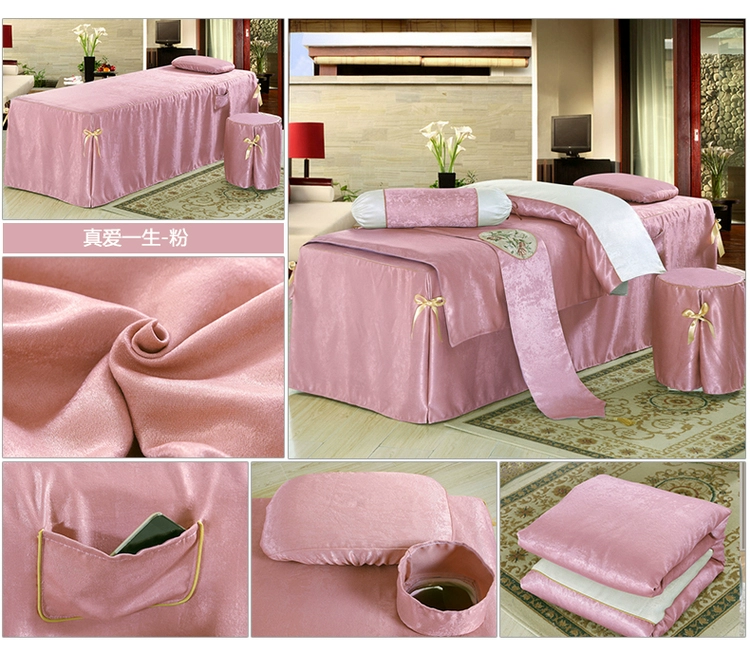 Beauty bedspread bedspread denim cao cấp thẩm mỹ viện giường massage xông hơi khử trùng tay áo bông là trong bán buôn tùy chỉnh - Trang bị tấm