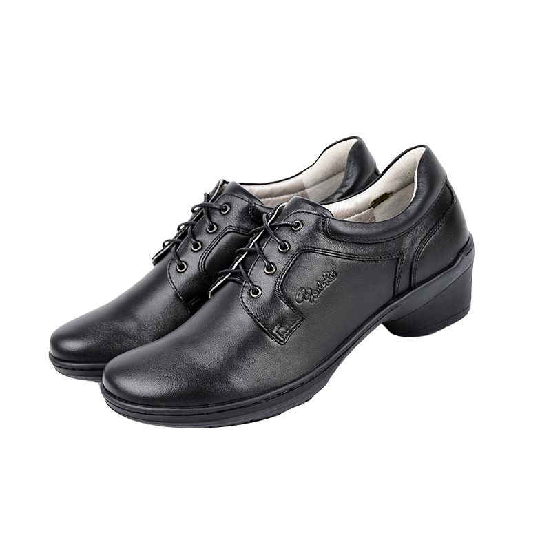 Yalex 2024 Autumn Fashion Casual Wear-Resistant Round-Toe Lace-Up Comfortable Square Heel Shallow Mouth Women's Leather Shoes Wr7021