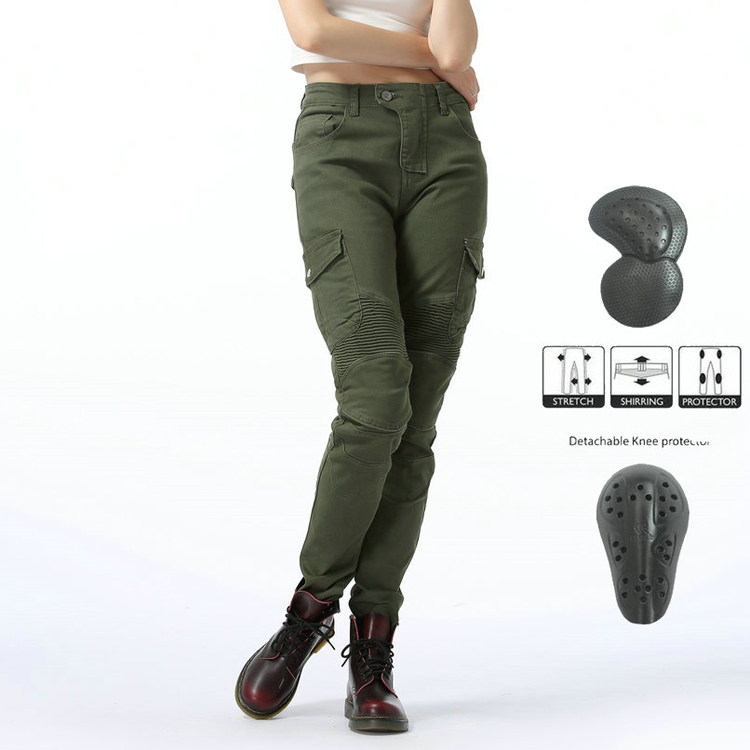 VOLERO new casual fashion pants slim-fit motorcycle jeans motorcycle female knight racing riding pants for women
