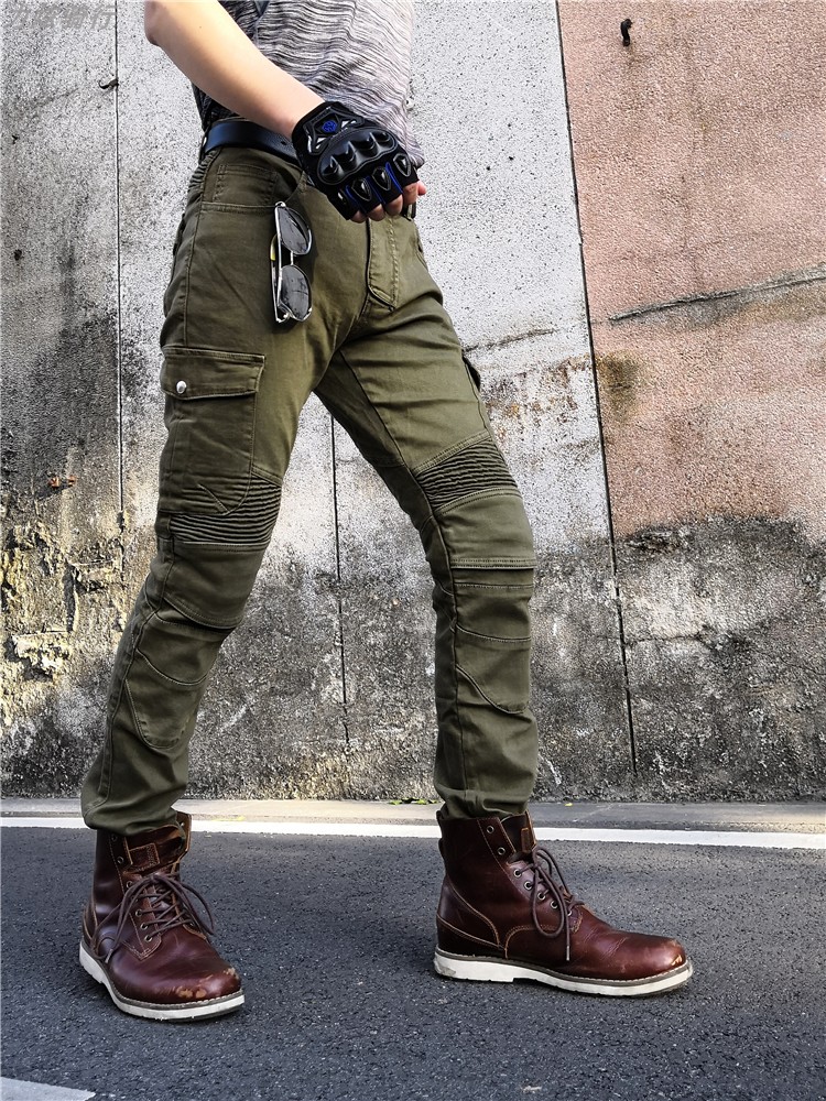 2019 New Spring Summer Army Green Harley đầu máy chống vỡ quần áo bảo hộ chống xe máy quần jeans cưỡi quần đua xe máy nam - Xe máy Rider thiết bị gang tay xe may