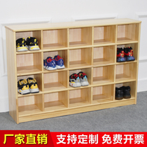 Kindergarten Solid Wood Shoes Cabinet Early Education Center Childrens Shoes Rack Wooden Changing Shoes Stool Training Course Dance Room Shoe Cabinet