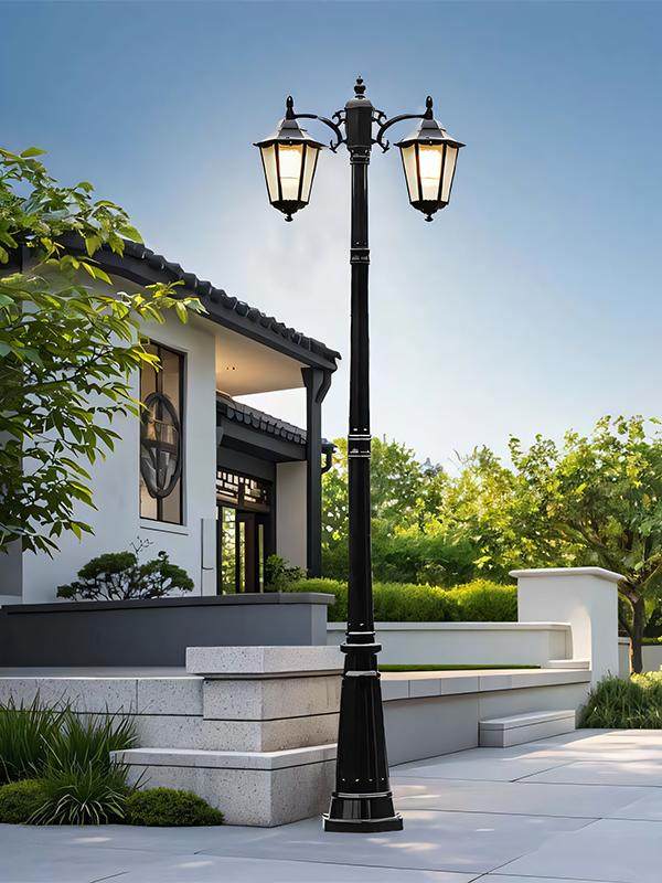 Community Street Lights, Household Outdoor Waterproof Landscape Lights, Garden Villa Double-Headed Led Road Lights, European-Style Courtyard Lights 3m