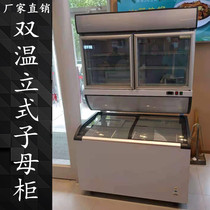 Commercial child cabinet vertical double temperature refrigeration large capacity fresh-keeping Cabinet frozen seafood ice cream bar display cabinet