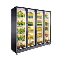 Commercial vertical cool refrigerated beverage display cabinet air-cooled frost-free double Open Bar beer cabinet large capacity freezer