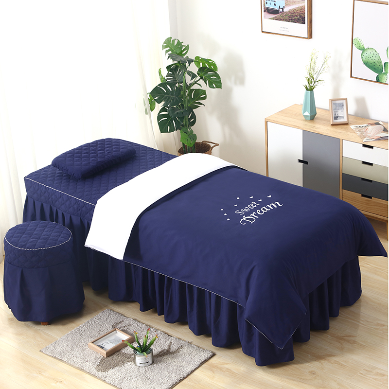 Beauty khăn trải giường gia đình bốn thẩm mỹ viện cung cấp vẻ đẹp giường massage toàn thân đặc biệt một mảnh giường bao gồm thiết lập với một lỗ đơn giản - Trang bị tấm khăn trải giường spa giá rẻ
