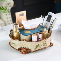  Multifunctional tissue box living room remote control storage box Creative European American household coffee table paper box three-piece set