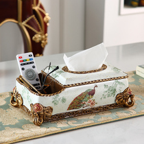  American remote control storage box tissue box creative multi-function household European-style paper box living room coffee table decoration
